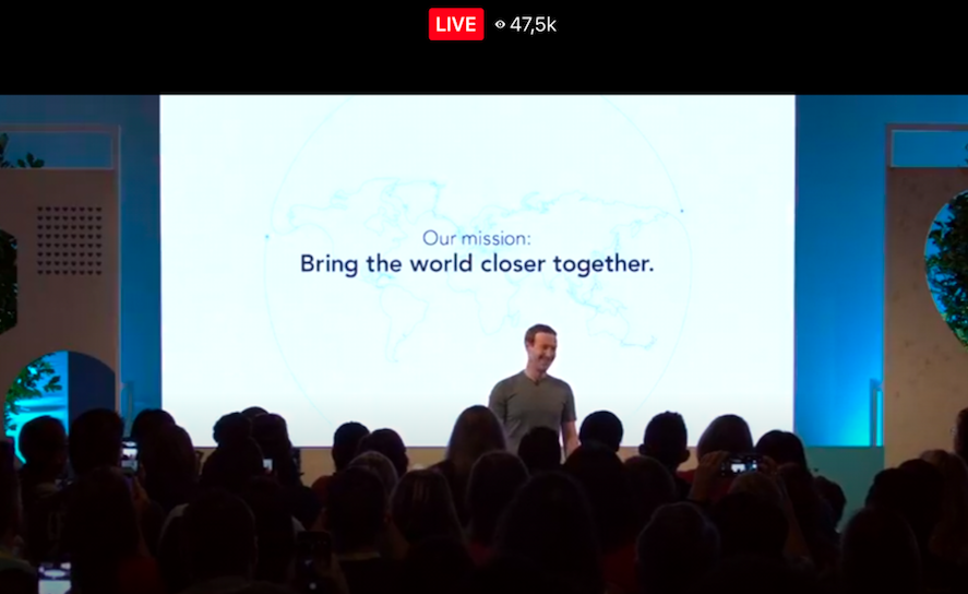 Mark Zuckerberg presenterar Facebooks nya uppdrag: Bring the world closer together