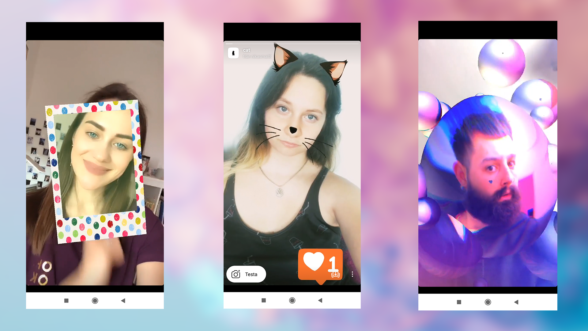 Exempel på Instagram-filter